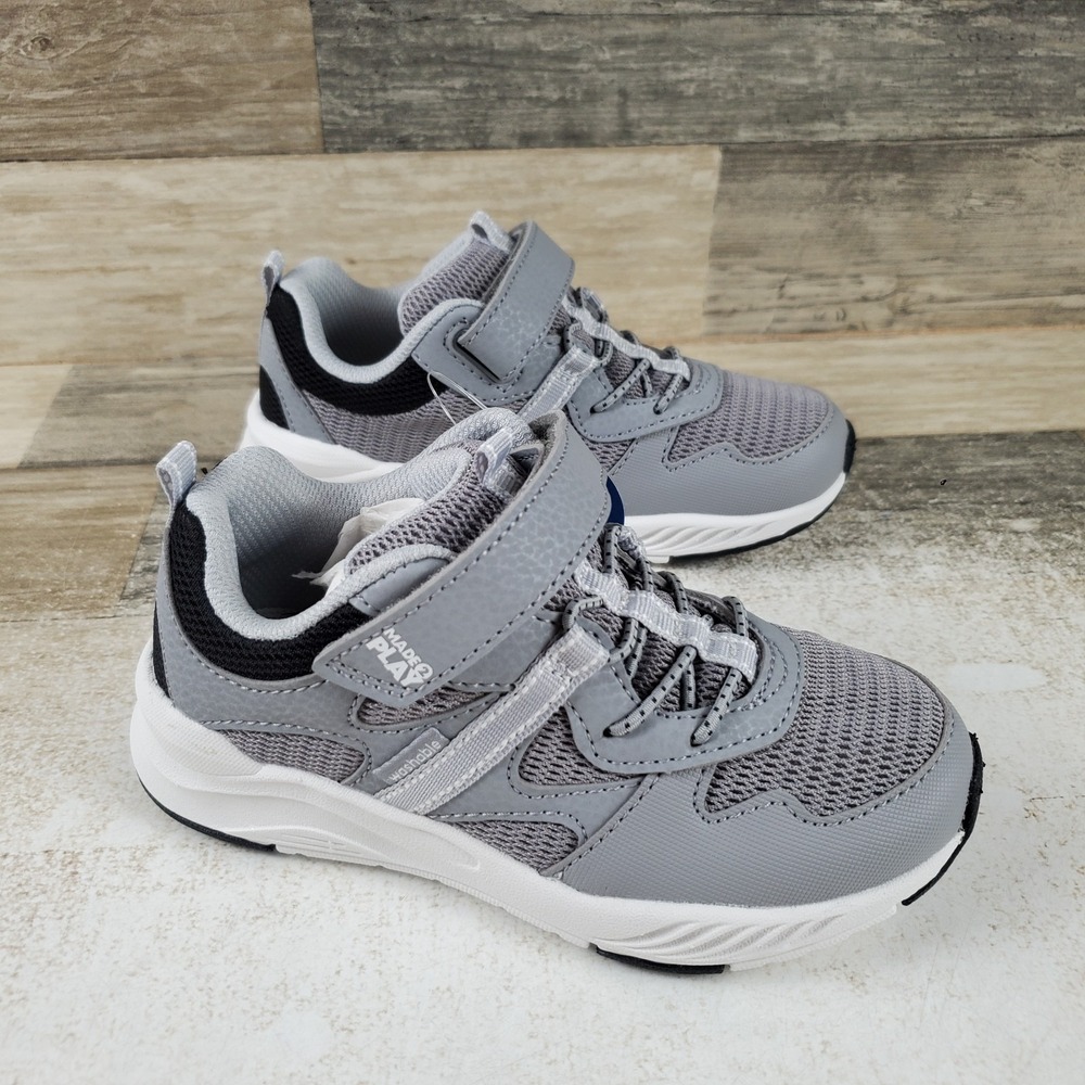 Stride Rite M2P Player 2.0 Boys Shoes Sz 10.5 M Gray Mesh Hook & Loop Sneakers